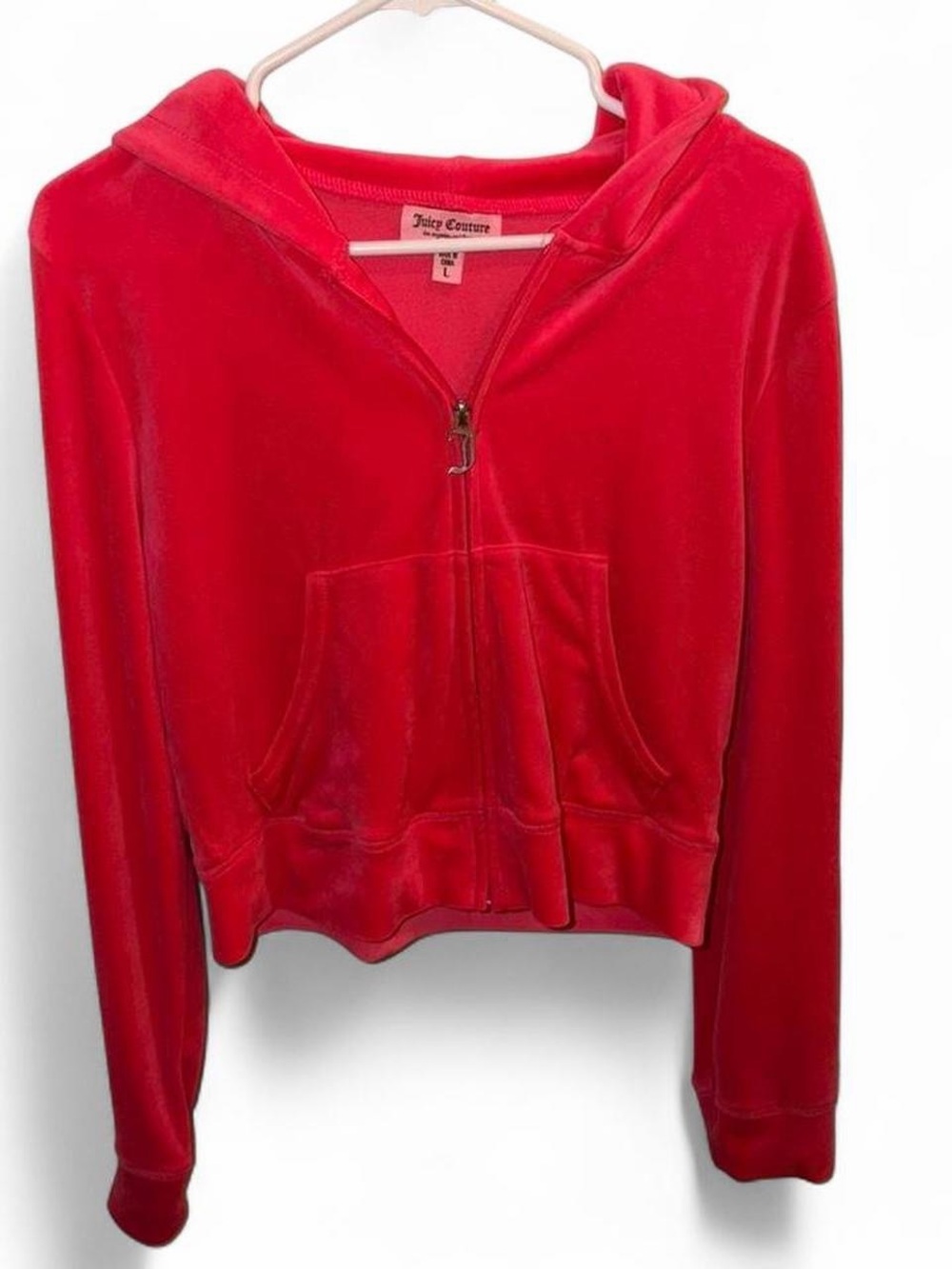 Juicy Couture Hot Pink Velour Zip-Up Hoodie